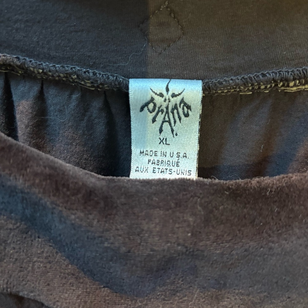 Prana Dark Brown 100% Cotton Midi Dress with velvet trim. 3/4 sleeve EUC XL - Picture 8 of 12